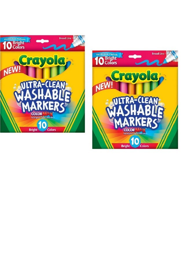 Crayola (2 Pack) Crayola Ultraclean Broadline Bright Markers 10 Count2 - Image 1