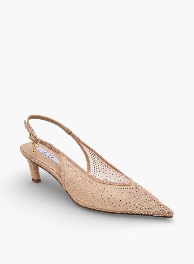 Elle Elle Embellished Kitten Heel Shoes
