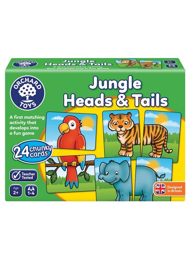 Orchard Toys Jungle Heads and Tails, Fun Engaging Matching and Memory Board Game, Party Gift, Teacher Tested Activity Puzzle for Kids 18 Months to 3 Years - Image 1
