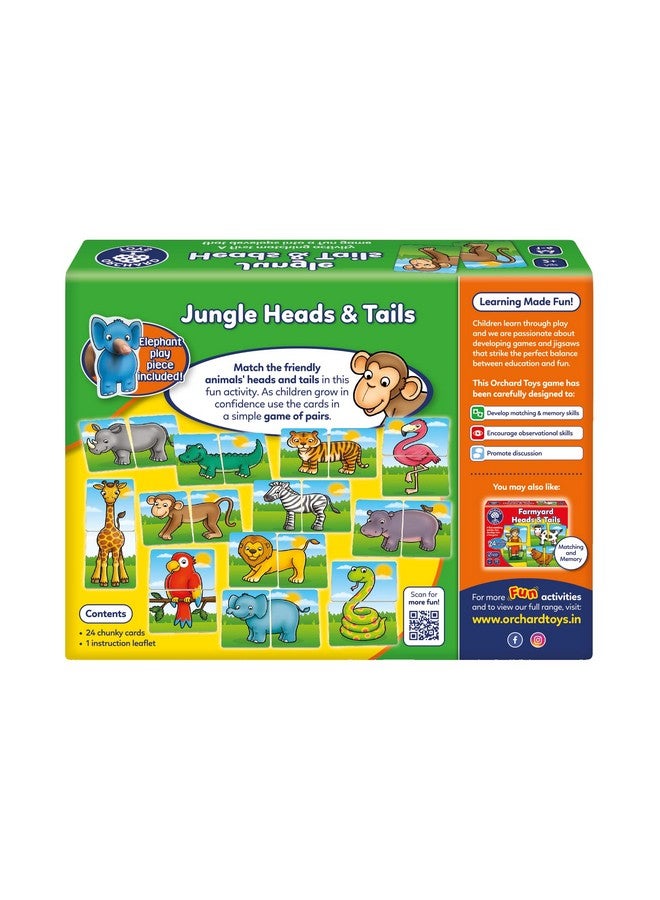 Orchard Toys Jungle Heads and Tails, Fun Engaging Matching and Memory Board Game, Party Gift, Teacher Tested Activity Puzzle for Kids 18 Months to 3 Years - Image 2