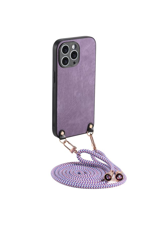 S-TOP Case For iPhone 11 Pro Max Vintage Leather PC Back Cover Phone Case with Crossbody Strap - Image 1