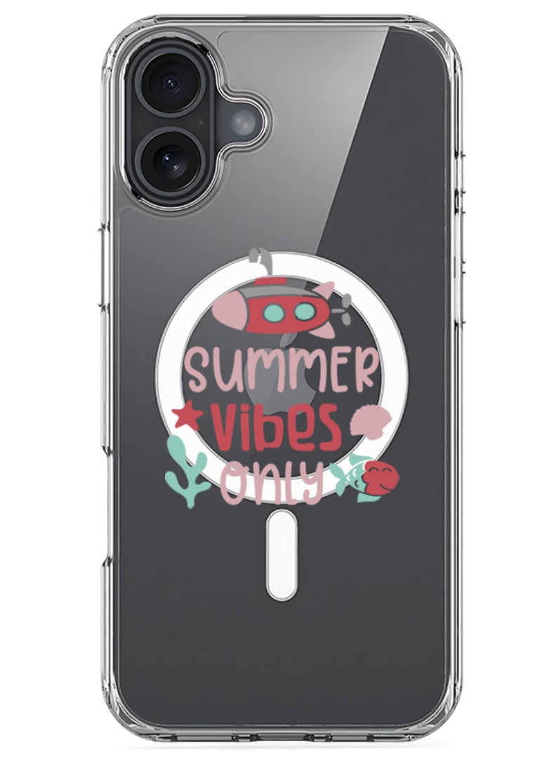 Theodor iPhone 16 Magsafe Magnetic Case Compatible with Wireless Charging, Shockproof Phone Bumper Cover - Summer vibes only - Image 1