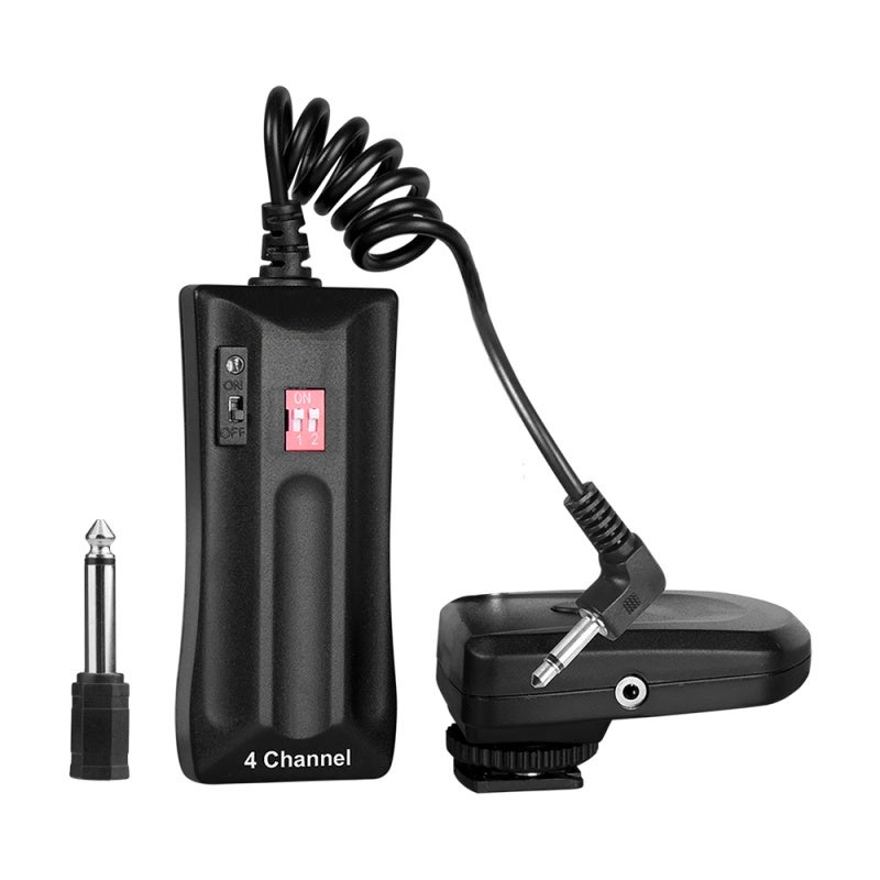 NiceFoTo Wireless Transmitter Receiver Flash Trigger with 6.35mm Adapter Compatible with Canon Nikon Sony Panasonic - Image 1
