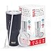 BUILT Double Walled Stainless Steel Tumbler Set with Replacement Lid, 2 Reusable Tritan Wire StrawÃ‚Â Cleaning Brush in - Image 2