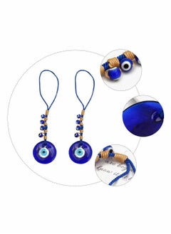 Excefore Blue Evil Eye Decor Hanging Turkish Nazar Bead Pendant Decorative Lucky Turkish Eye Keychain Feng Shui Hanging Decoration for Home Office Car (2pcs)  - Image 3