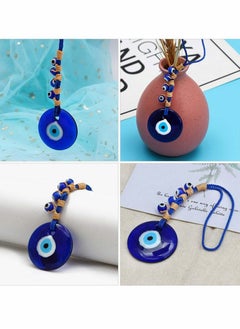 Excefore Blue Evil Eye Decor Hanging Turkish Nazar Bead Pendant Decorative Lucky Turkish Eye Keychain Feng Shui Hanging Decoration for Home Office Car (2pcs)  - Image 2