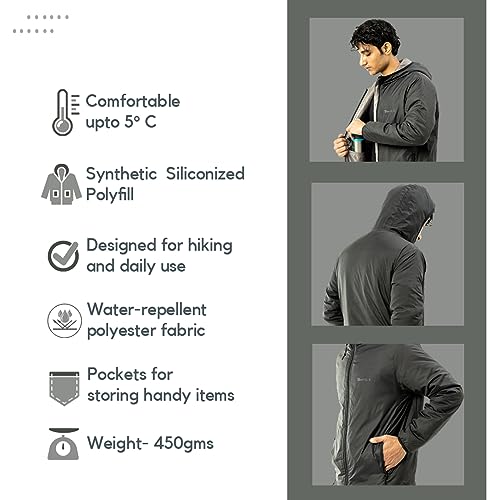 Tripole Men's Nylon Standard Length Winter Jacket 5°C Comfort - Trekking And Daily Use (Black, S) - Image 4
