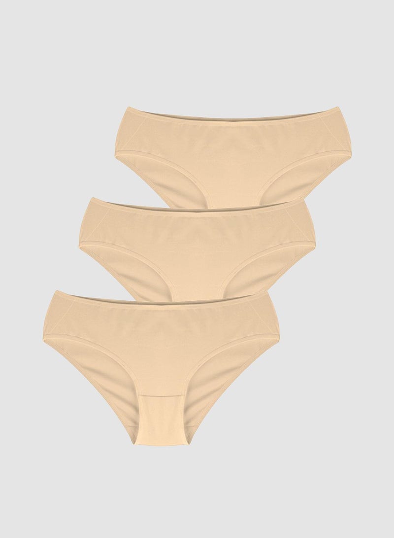 Penti Cotton Nude Slip Panties - Pack Of 3 - Image 1