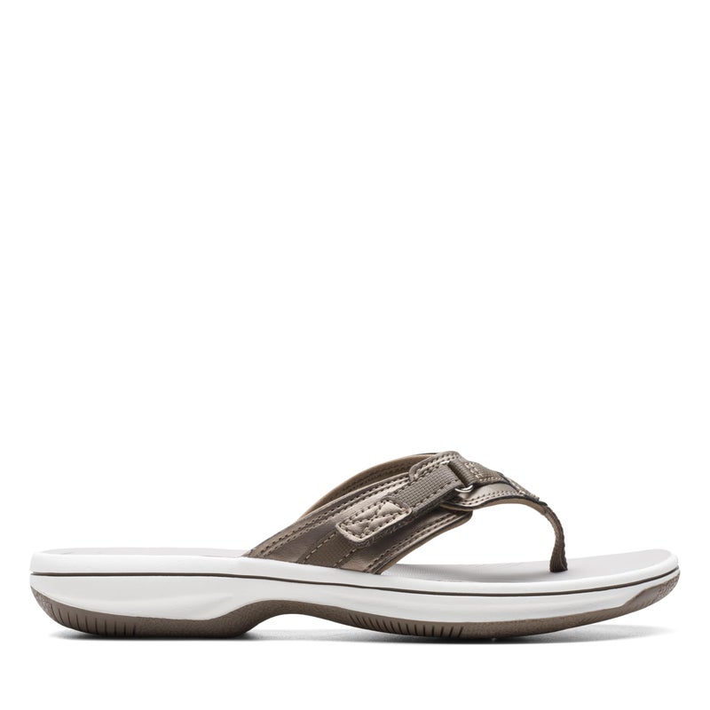 Clarks Women's Breeze Sea Flip-Flop, Pewter Synthetic, 10 - Image 2
