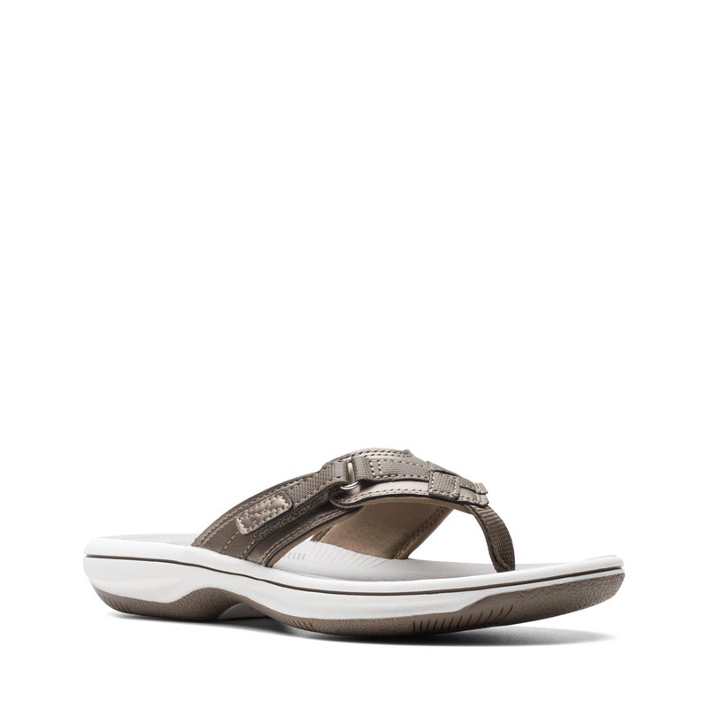 Clarks Women's Breeze Sea Flip-Flop, Pewter Synthetic, 10 - Image 3
