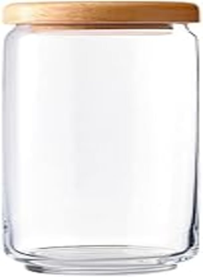 OCEAN GLASS - POP JAR Wooden Lid, 1000 ML.