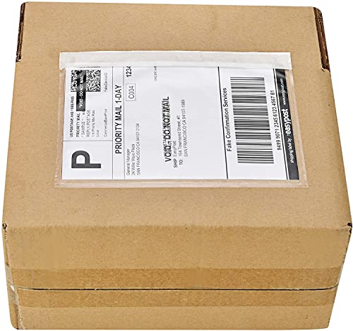 SJPACK 7.5" x 5.5" Shipping Label Sleeves, Clear Adhesive Top Loading Packing List, Label Envelopes Pouches - 500 packs - Image 4