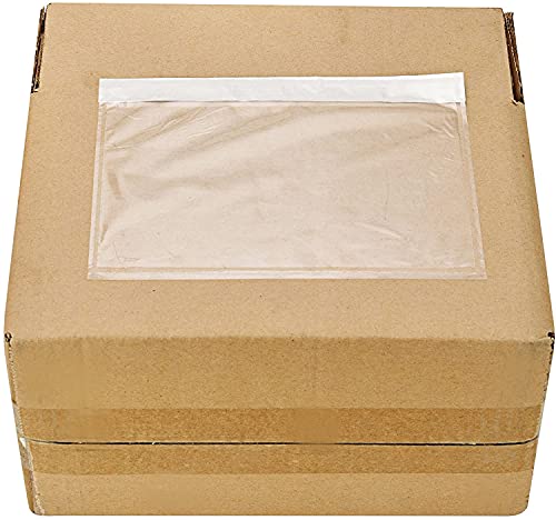 SJPACK 7.5" x 5.5" Shipping Label Sleeves, Clear Adhesive Top Loading Packing List, Label Envelopes Pouches - 500 packs - Image 3