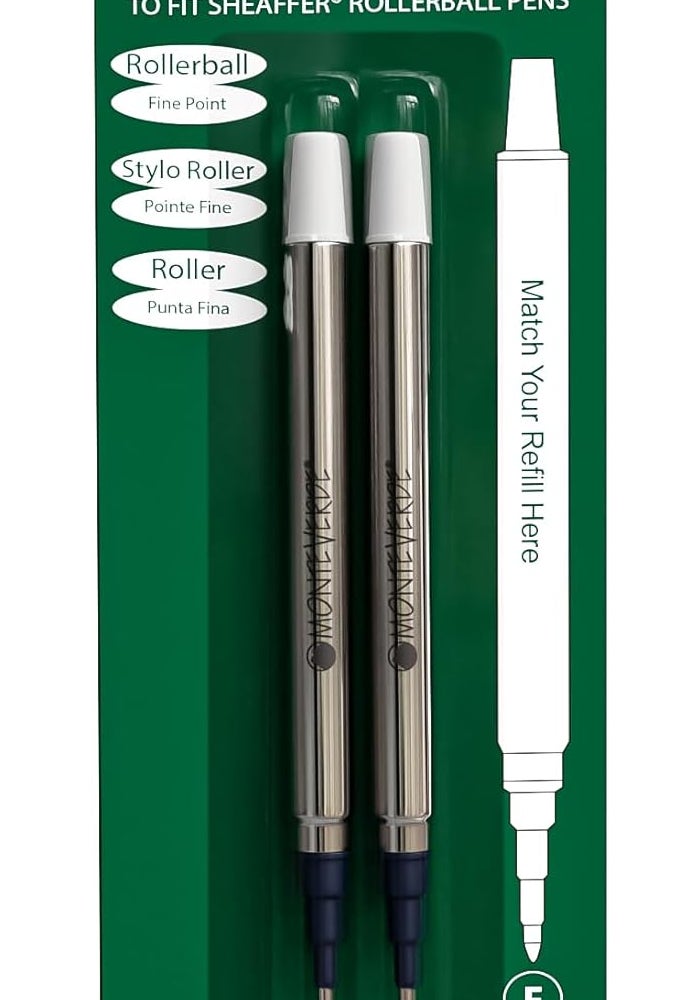 Monteverde Rollerball Refill for Sheaffer Pens, Fine Point, Blue Black, 2-Pack - Image 5