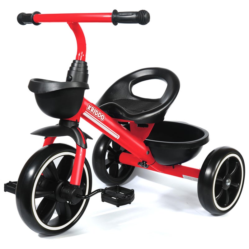 KRIDDO Kids Tricycles Age 24 Month to 4 Years Trike for 25 to 5 Year Old Gift Tricycles for 24 Year Olds Trikes for Toddlers Red - Image 2