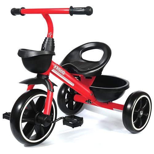 KRIDDO Kids Tricycles Age 24 Month to 4 Years Trike for 25 to 5 Year Old Gift Tricycles for 24 Year Olds Trikes for Toddlers Red - Image 1