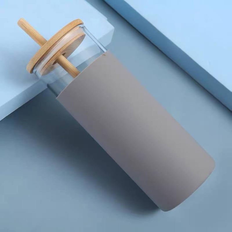 كوب بايركس حراري سعة 500 مل مع غطاء خشبي وغطاء سيليكون وماصة خشبية، يحافظ على المشروبات ساخنة وباردة، مناسب للقهوة والشاي والعصير، للاستخدام المنزلي والمكتبي والسفر.