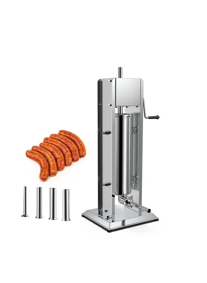 LETWOO LETWOO 7L Sausage Stuffer Stainless Steel Sausage Maker with 4 Stuffing Tubes Attachment Vertical Meat Sausage Stuffer Machine for Kitchen  - Image 1