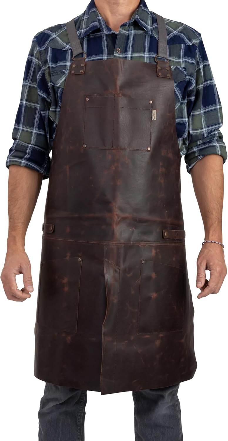 Barebones Living Tradesman Leather Apron - Durable Work Apron for Cooking and Woodworking - Image 4