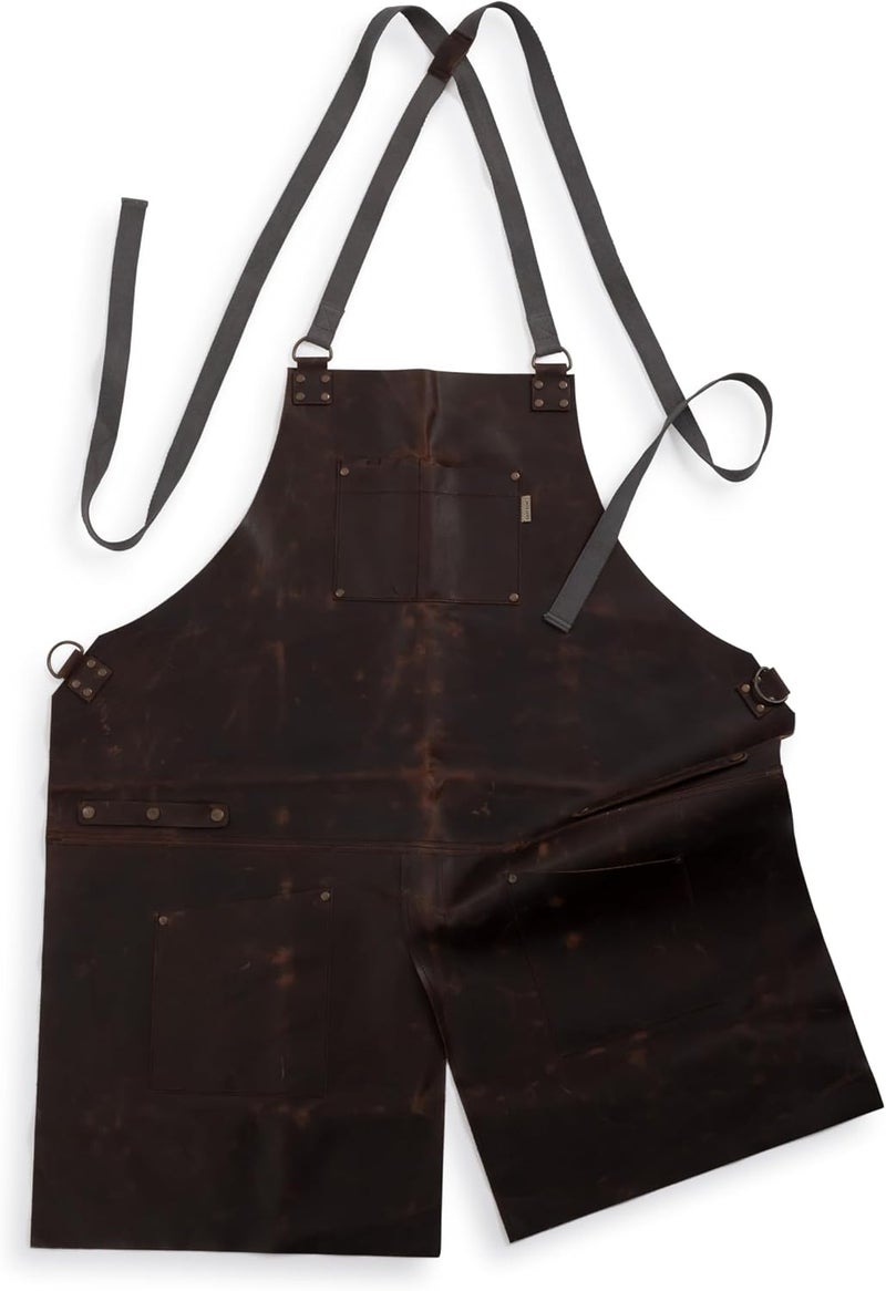 Barebones Living Tradesman Leather Apron - Durable Work Apron for Cooking and Woodworking - Image 1