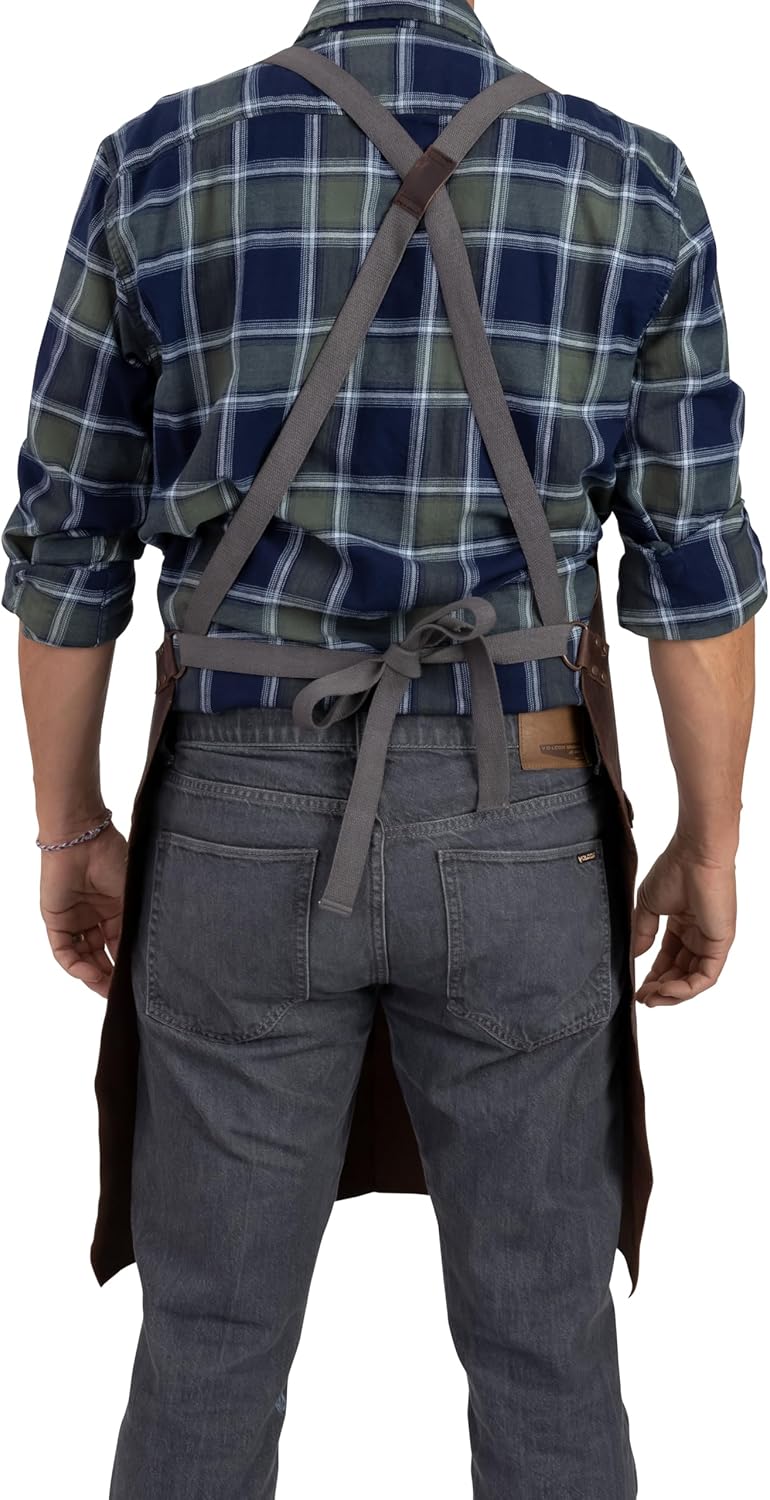 Barebones Living Tradesman Leather Apron - Durable Work Apron for Cooking and Woodworking - Image 5