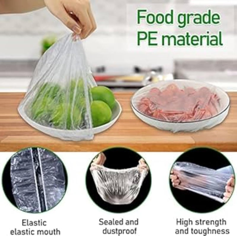 FreshKeeping Bag 100 Pcs Food Lid Reusable Elastic Plastic Bag Universal Kitchen Packaging Sealing Lid Used For Leftovers And Meal Preparation  - Image 5