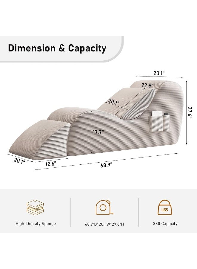 Zayn comforts كرسي استرخاء يوغا بشكل S مريح مع Ottoman - Image 2