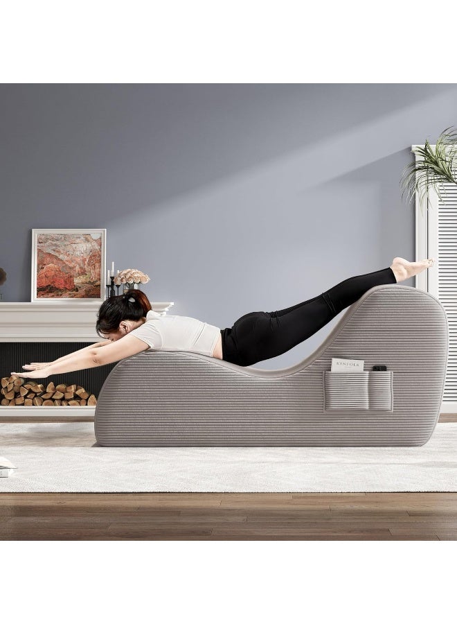 Zayn comforts كرسي استرخاء يوغا بشكل S مريح مع Ottoman - Image 5