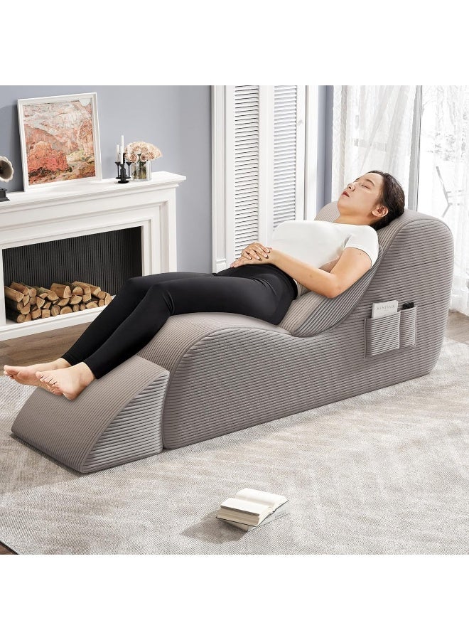 Zayn comforts كرسي استرخاء يوغا بشكل S مريح مع Ottoman - Image 4