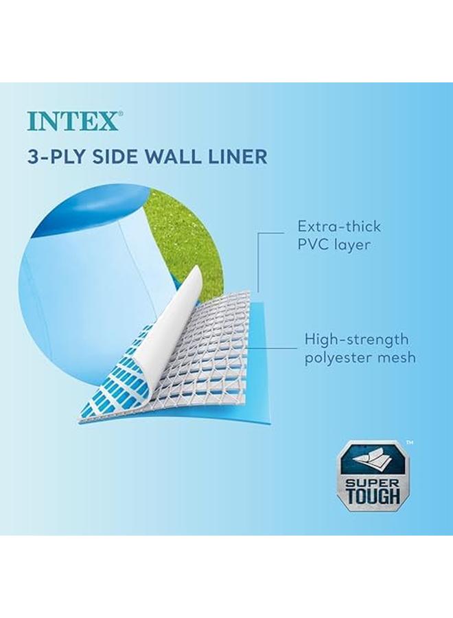 انتكس 28106Eh 8 X 24 بوصة مجموعة سهلة قابلة للنفخ دائرية مقاومة للثقب فوق الأرض، قابلة للحمل، حمام سباحة عائلي خارجي، أزرق - Image 4