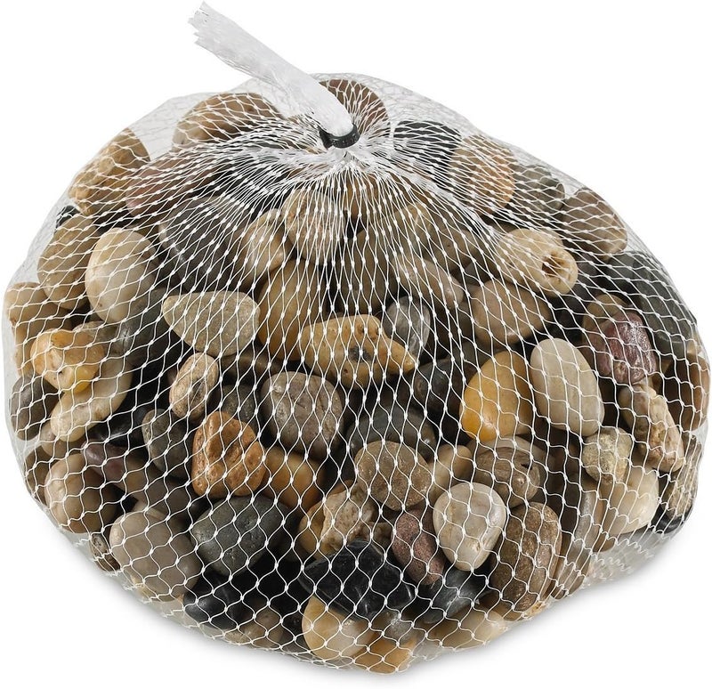 Katzco 2 Pounds Large Decorative River Rock Stones - Natural Polished Mixed Color Stones - Use in Glassware, Like Vases, Aquariums and Terrariums to Enhance The Appearance. - Image 3