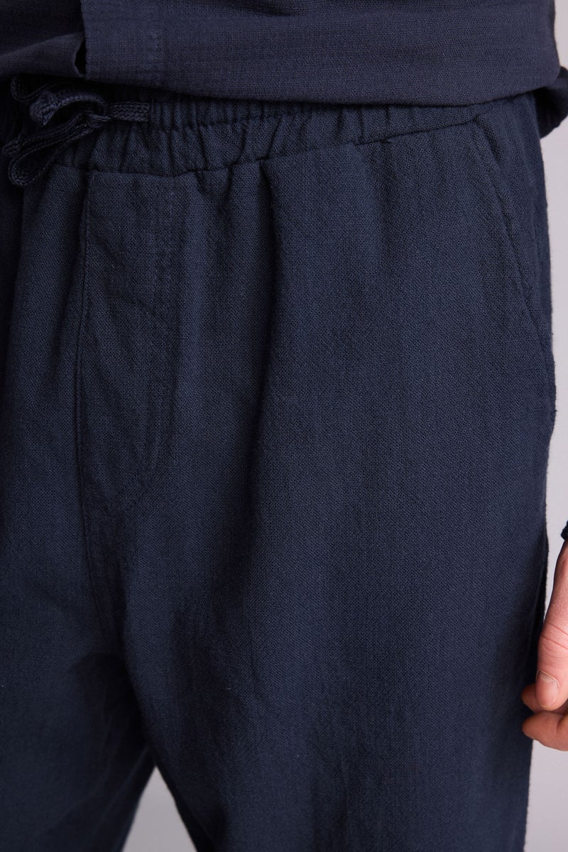 DeFacto Blue Man Baggy Fit 100% Cotton Trousers Casual - Image 4