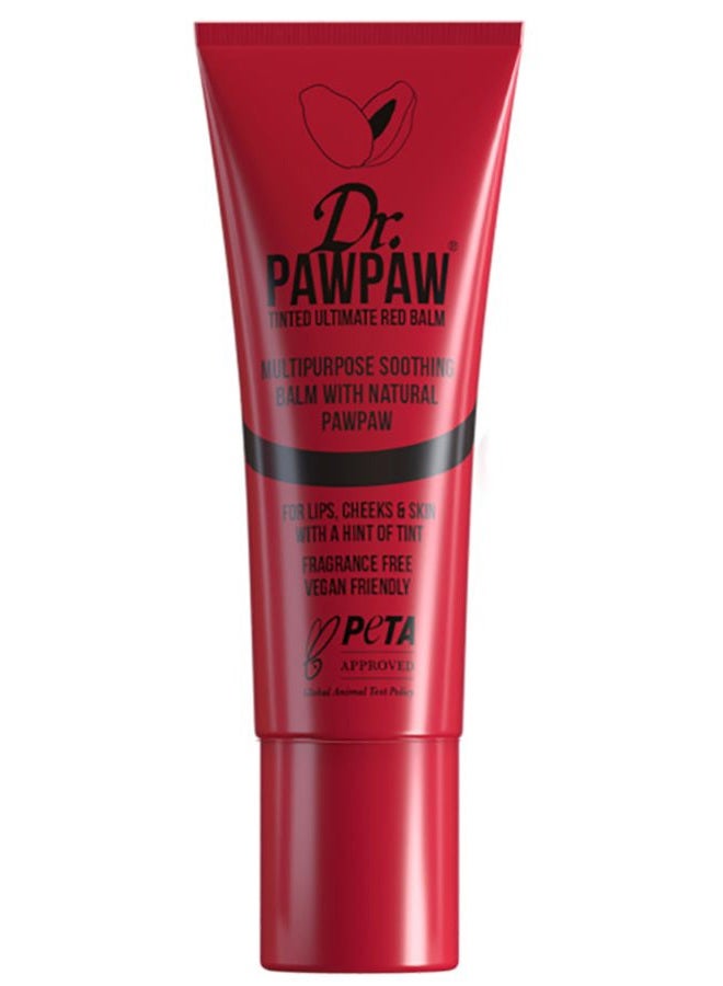 Dr. PAWPAW ORIGINAL BALM Multipurpose Tinted - Lip Moisturizer with Buildable Color - Natural Tinted Lip Balm - Safe for Sensitive Skin - Ultimate Red - 0.33 oz - Image 1