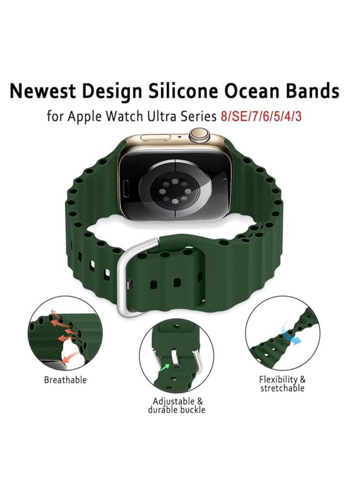 ELTRAZONE "Ocean Band for Apple Watch – Adjustable Soft Silicone Sport Band, Breathable Wristband for 49mm to 38  - Image 2