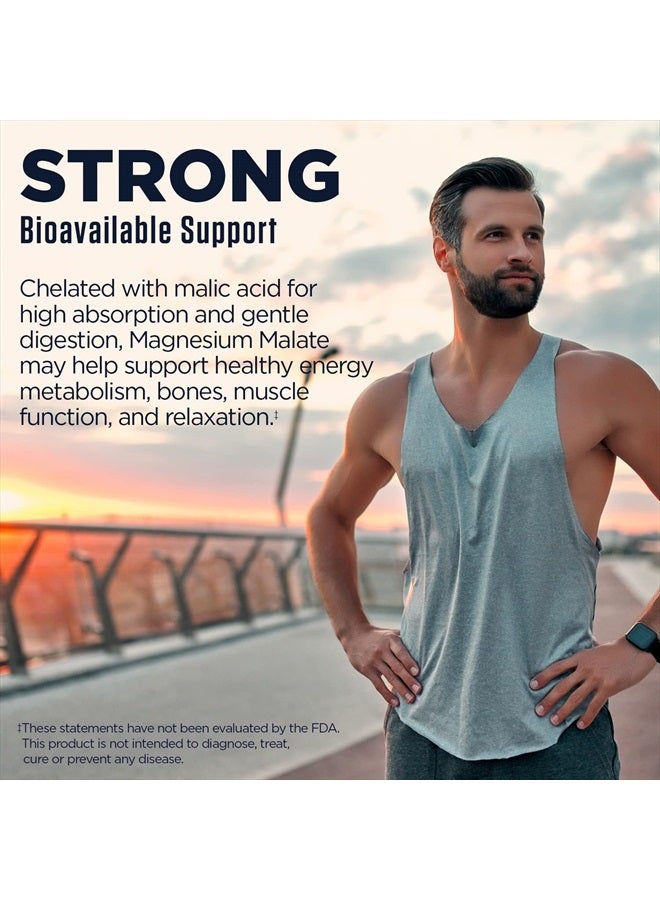 KAL Magnesium Malate 400mg, Chelated Magnesium Supplement with Malic Acid, Healthy Energy & Muscle Function Support, Enhanced Absorption, Vegan, Non-GMO, 45 Servings, 90 Veg Tabs - Image 5