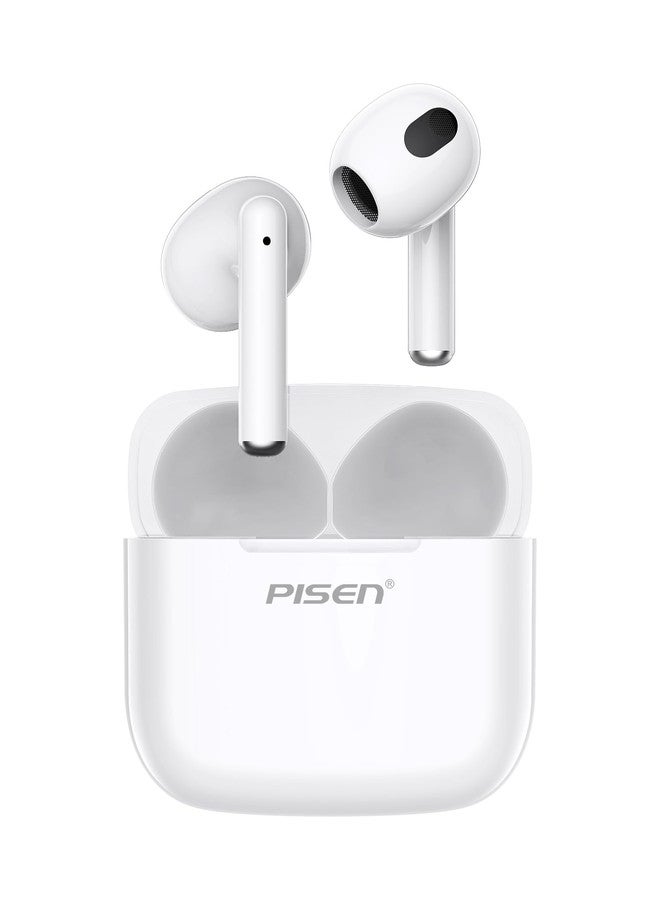 PISEN Wireless Earbuds in-Ear Headphones - P1 Bluetooth 5.3 HiFi Stereo Bluetooth Earbuds with Mic in-Ear Call, IPX5 Waterproof Sport Lightweight Ear Buds Wireless Bluetooth for Phone, White - Image 1