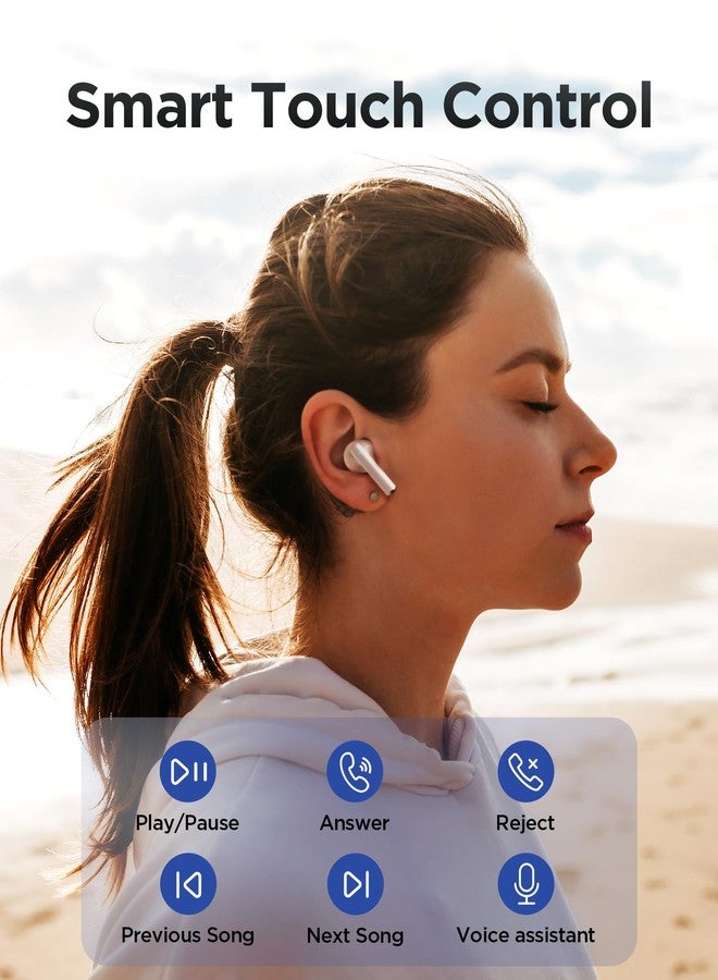 PISEN Wireless Earbuds in-Ear Headphones - P1 Bluetooth 5.3 HiFi Stereo Bluetooth Earbuds with Mic in-Ear Call, IPX5 Waterproof Sport Lightweight Ear Buds Wireless Bluetooth for Phone, White - Image 3