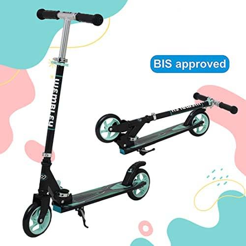 Wembley Drift Scooter for Kids 6-12 Boys and Girls | Steel Frame, Foldable and 3 Height Adjustable | 2 Wheels Road Runner Kick Skating Scooter | Sea Green BIS Certified Weight Capacity 50kg - Image 2