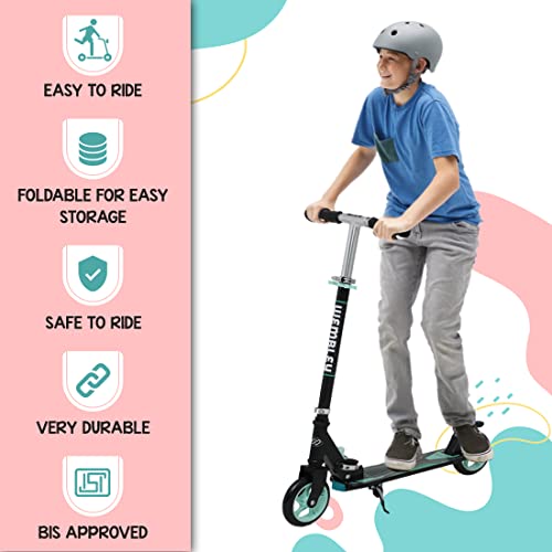 Wembley Drift Scooter for Kids 6-12 Boys and Girls | Steel Frame, Foldable and 3 Height Adjustable | 2 Wheels Road Runner Kick Skating Scooter | Sea Green BIS Certified Weight Capacity 50kg - Image 5