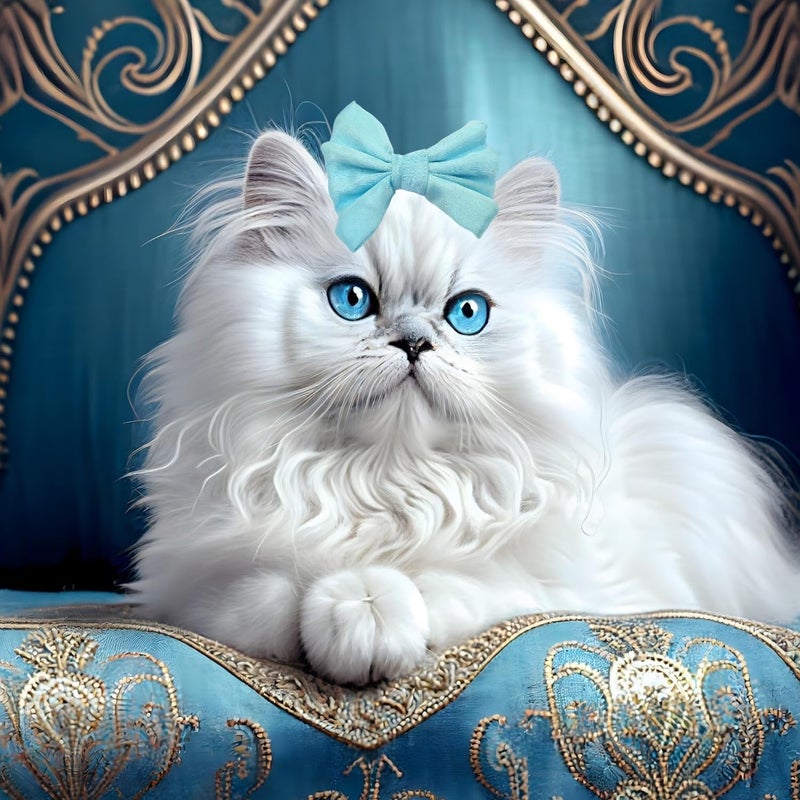 Sage Square Cute Pet Hair Bow Clip | Handmade for Dogs & Cats | Stylish Topknot & Grooming Accessory | Fancy Look for Weddings, Festivals & Celebrations | Great Gift Idea (Light Blue) - Image 4