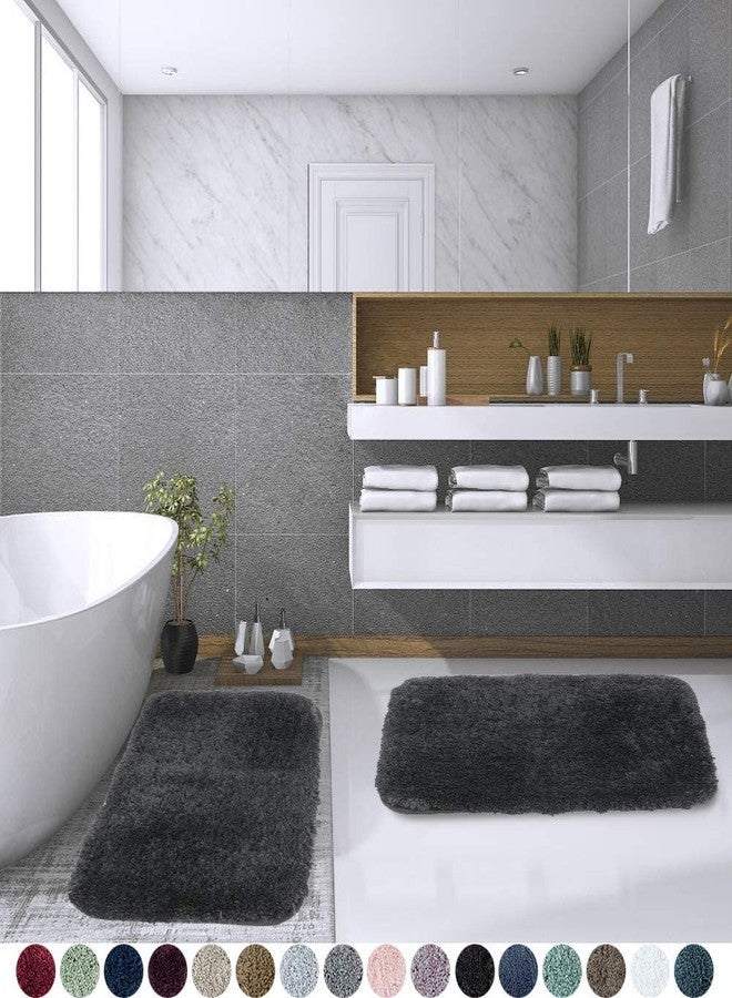 SIWAN | Doormats Anti-Slip Microfibre Bathmat - 40cm x 60cm, Grey Pack of 1 - Image 2