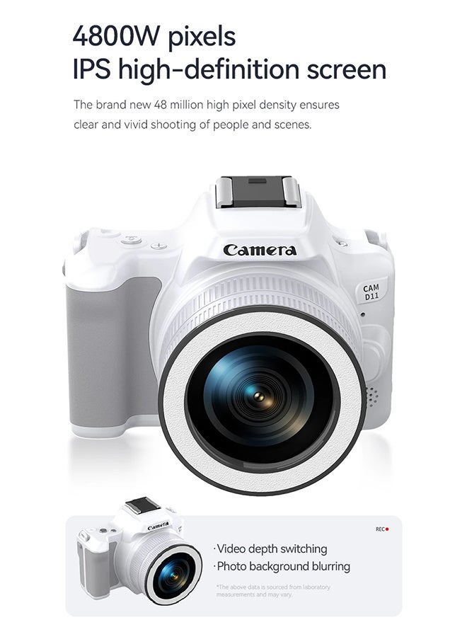 Generic D11 Rotating Lens Digital Camera Dual Camera Mini DSLR for Vlogging Selfie HD Portable Travel Photography, 48MP, 2inch IPS Screen, Auto Focus 16X Zoom with 128G Memory Card - Image 2
