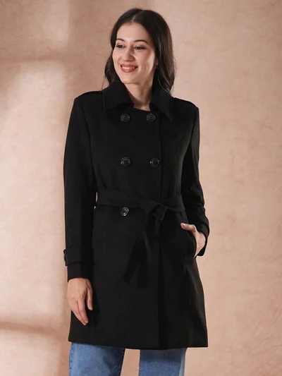 globus Women Spread Collar Pea Coats