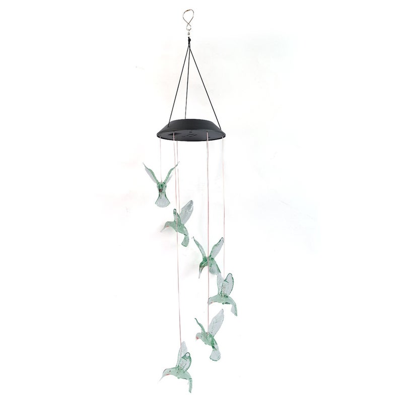 Black Top Hummingbird Solar Light Butterfly Dragonfly Wind Chime for Villa Garden Hanging Decor - Image 3
