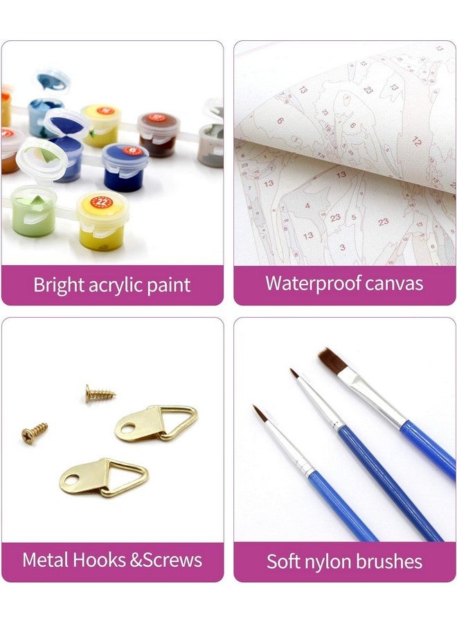 Trexee DIY Oil Number Painting 16X20 inch Pre-Printed Textured Canvas with Painiting Brush Paint by Numbers Kits, Paint by Numbers for Kids and Adults Acrylic Paint by Numbers Kit Easy Hobby Non Toxic Pigment Paint Diy Painting for Adults Beginner Kids Gift Home Wall Decor Without Frame - Image 5