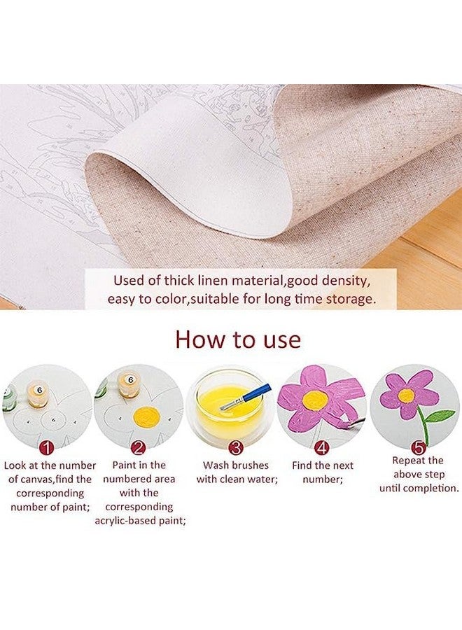 Trexee DIY Oil Number Painting 16X20 inch Pre-Printed Textured Canvas with Painiting Brush Paint by Numbers Kits, Paint by Numbers for Kids and Adults Acrylic Paint by Numbers Kit Easy Hobby Non Toxic Pigment Paint Diy Painting for Adults Beginner Kids Gift Home Wall Decor Without Frame - Image 4