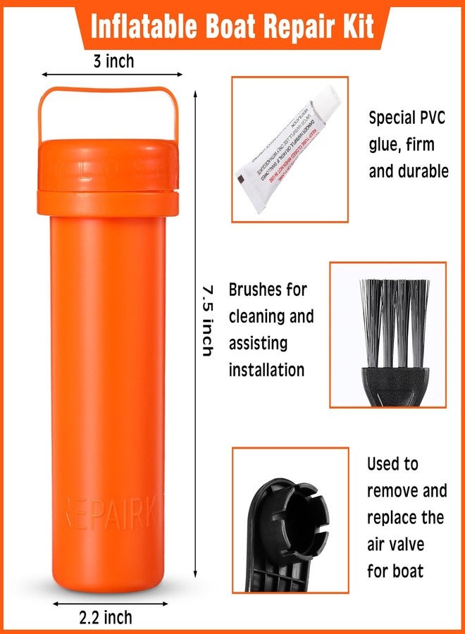 Gejoy Inflatable Boat Repair Kit Include 9 PVC Patch, 6 TPU Repair Patch, 1 Maintenance Barrel, 1 Valve Wrench, 1 Brush and 5 Pcs 3g Glue, Rubber Boat Repair Patches Set for Inflatable Kayak - Image 4