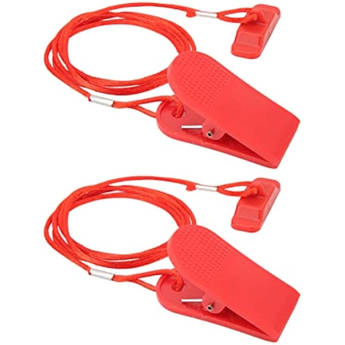 rayihni 2Pcs Running Machine Key, Magnetic Treadmill Safety Key Replacement Firm Red Rectangle Abs For Home Treadmills Running Machines - Image 2