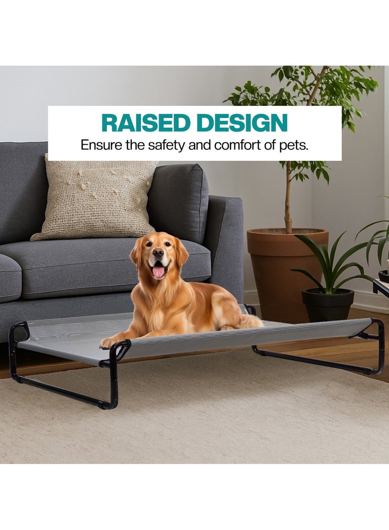 NNC PETS Cooling elevated dog bed with Breathable mesh, Foldable design, and Anti-slip feet, Durable heavy-duty dog bed for Large-sized breeds, Indoor/Outdoor pet bed, 100 cm (Grey) - Image 5