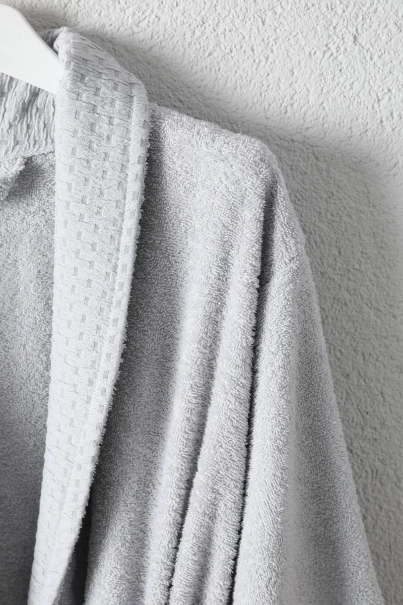 فافورا Tuwa Cotton XXL Size Single Bathrobe Set - Gray